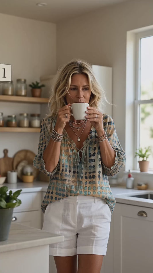 Chemise décontractée imprimée chic de style ethnique